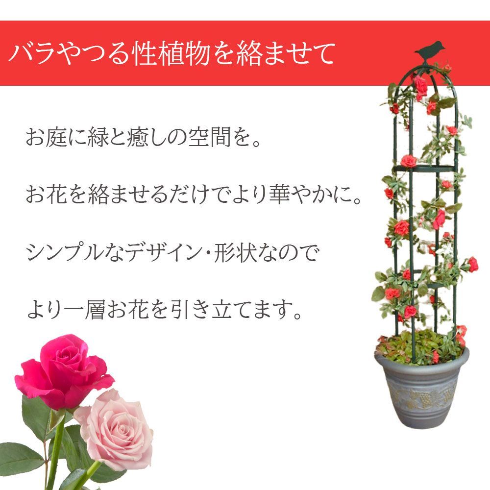 DAIM オベリスクBK BK-220 40cm×220cm バラ オベリスク ばら 薔薇