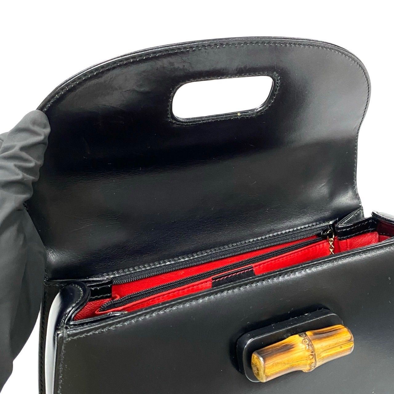 極 美品 GUCCI グッチ オールドグッチ バンブー カーフ レザー