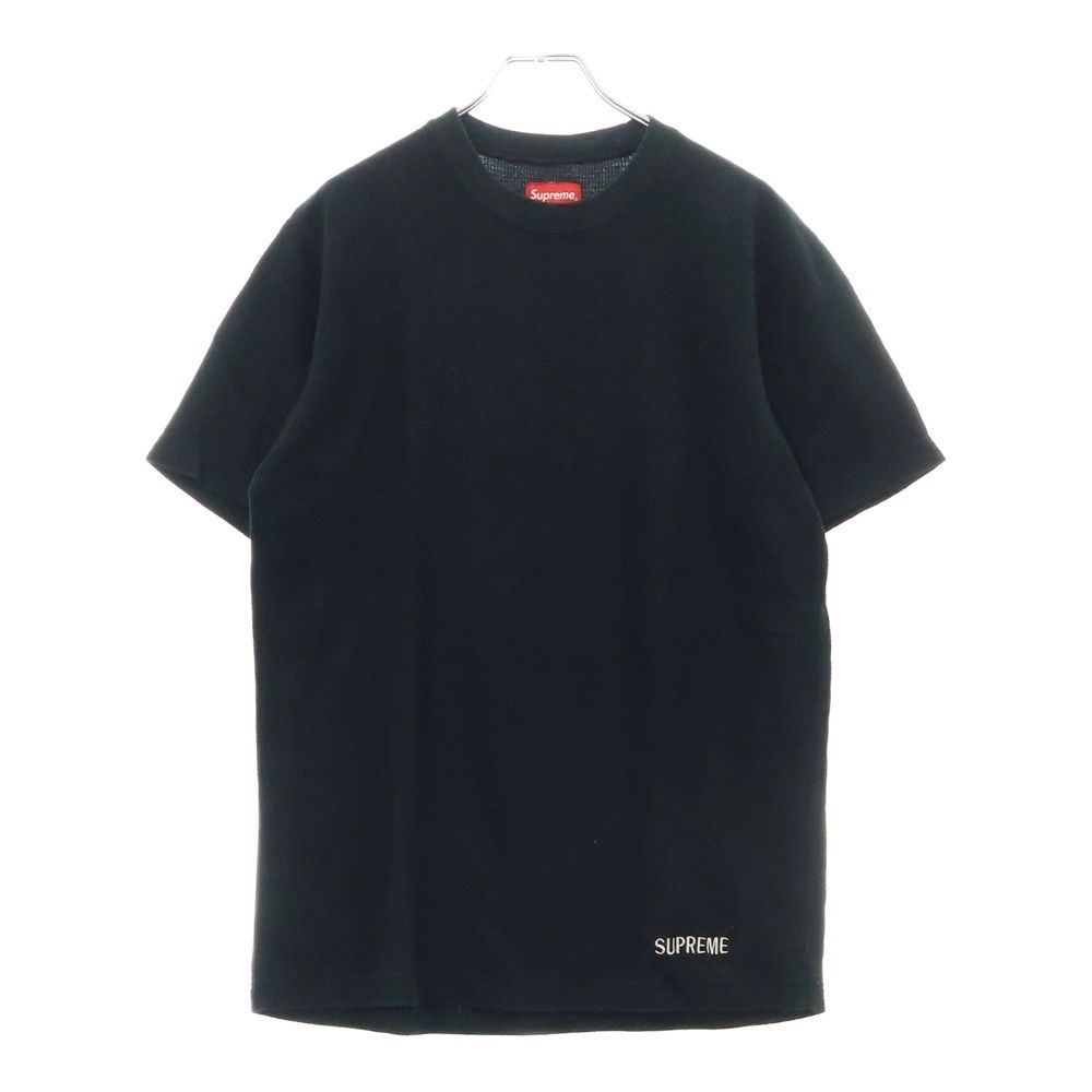 SUPREME (シュプリーム) 16SS S/S Waffle Thermal Tee ワッフルサーマル半袖Tシャツ ブラック