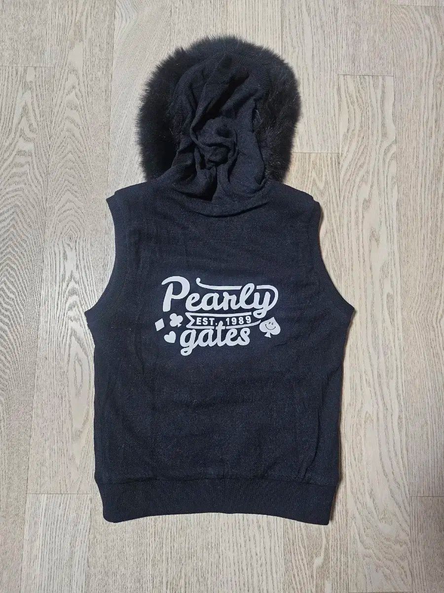 パーリーゲイツ フード ファー ダウン ベスト ブラック 2