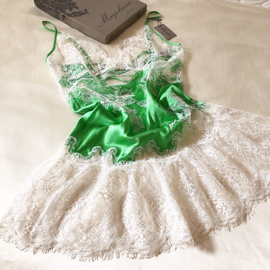 ⭐︎Sale⭐︎ フランス輸入 最高級シルクベビードール (Green) - メルカリ