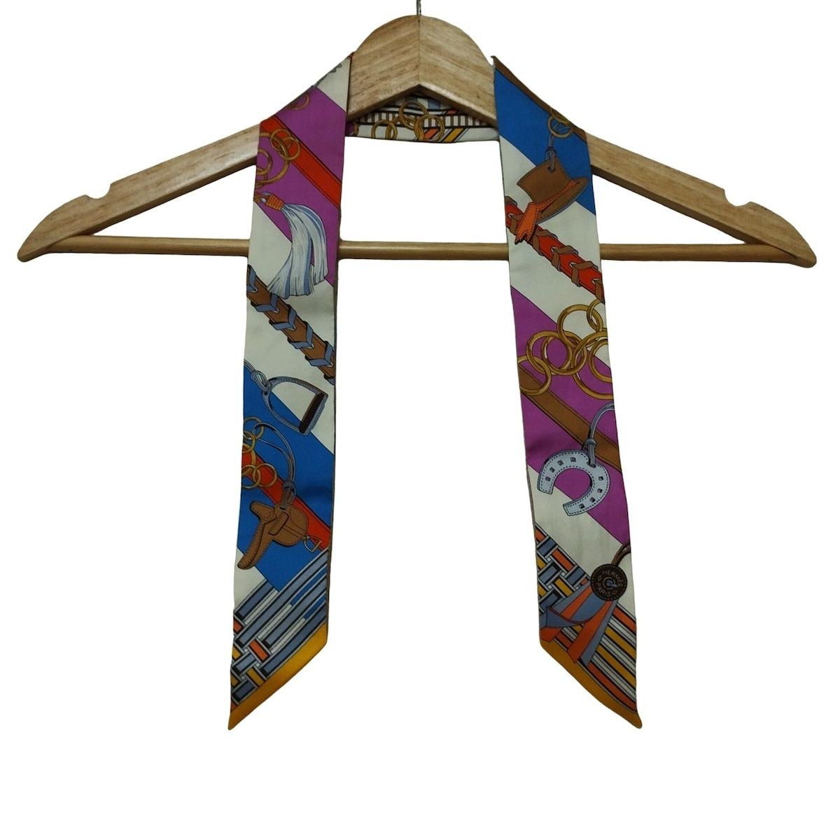 HERMES(エルメス) スカーフ美品 ツイリー パープル×ブルー×マルチ  