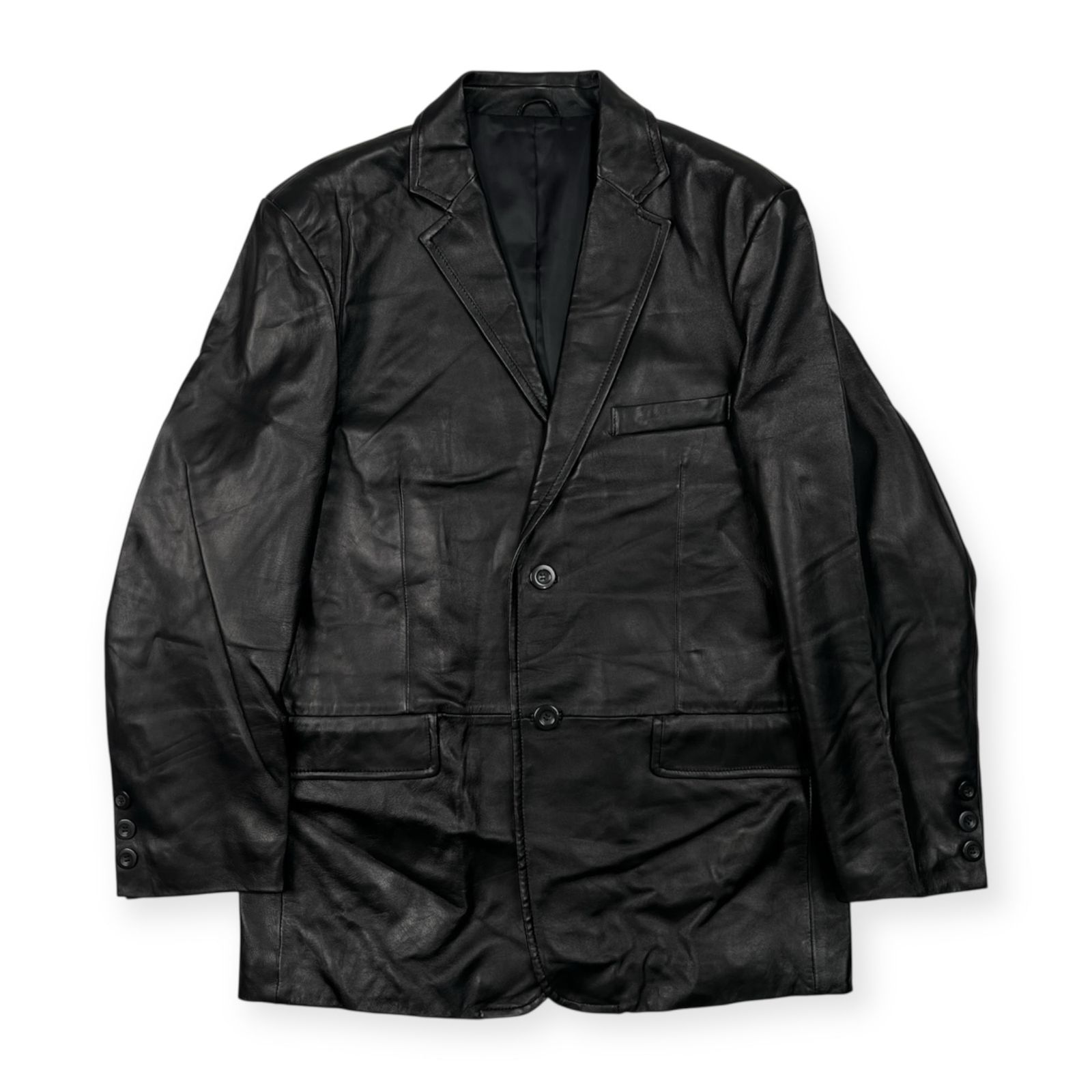   トミー レザー 羊革 テーラード ジャケット 古着 Tommy Hilfiger トミー レザー 羊革 テーラード ジャケット 古着