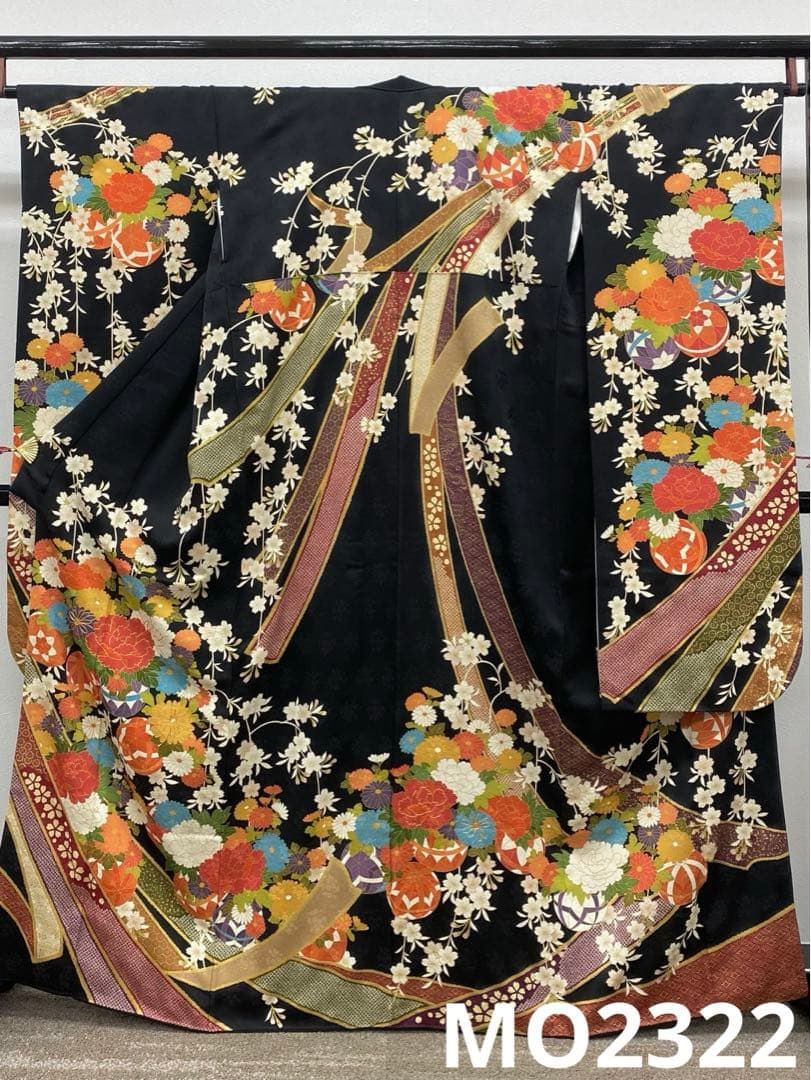 振袖 青柳 十日町 豪華 金駒 金彩 紋意匠 身丈161cm パールトーン加工済