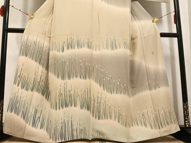 平和屋着物○十日町 加賀草木友禅の第一人者 田村哲彦 訪問着 草花文