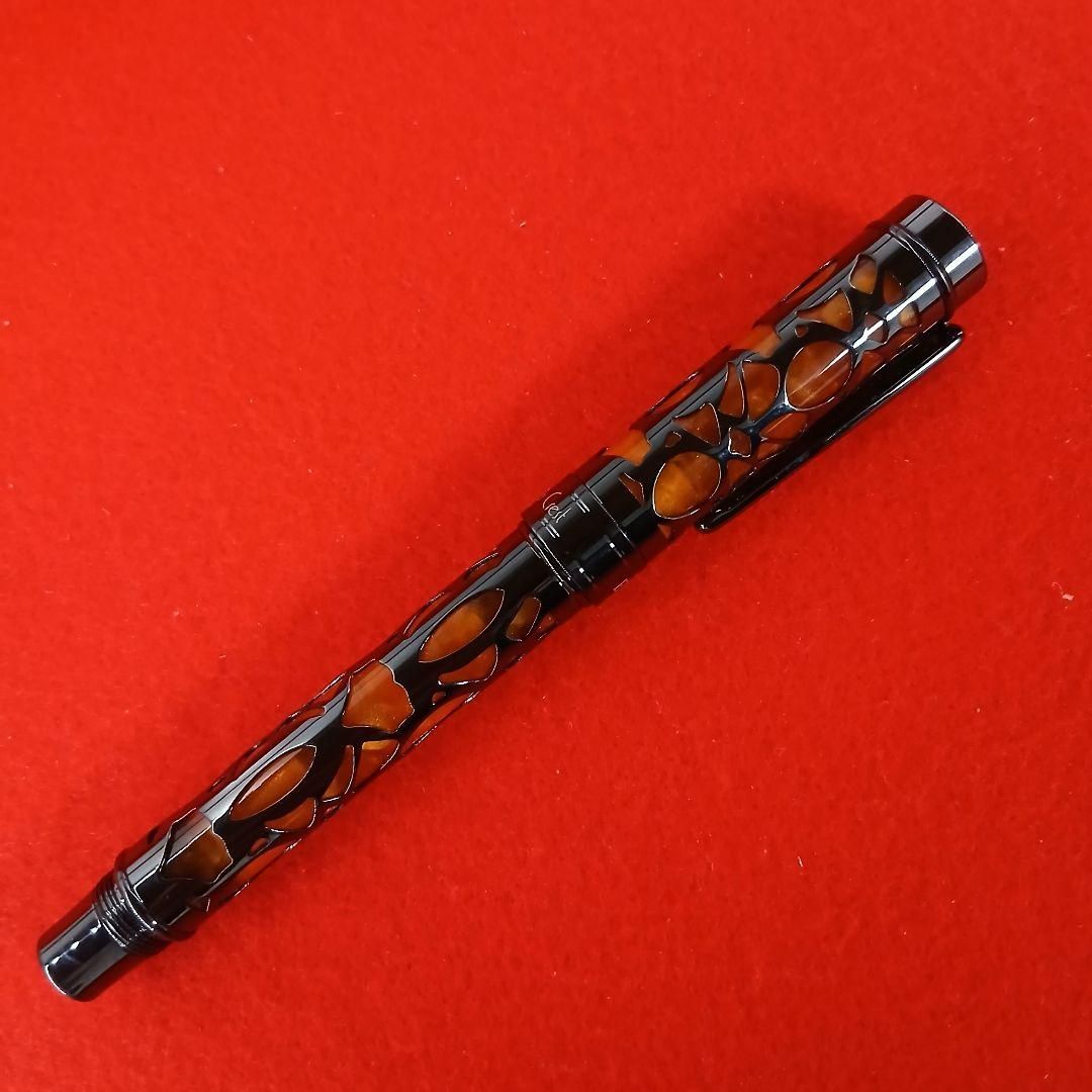 コンクリン エンデューラ デコクレスト 万年筆 オレンジ色