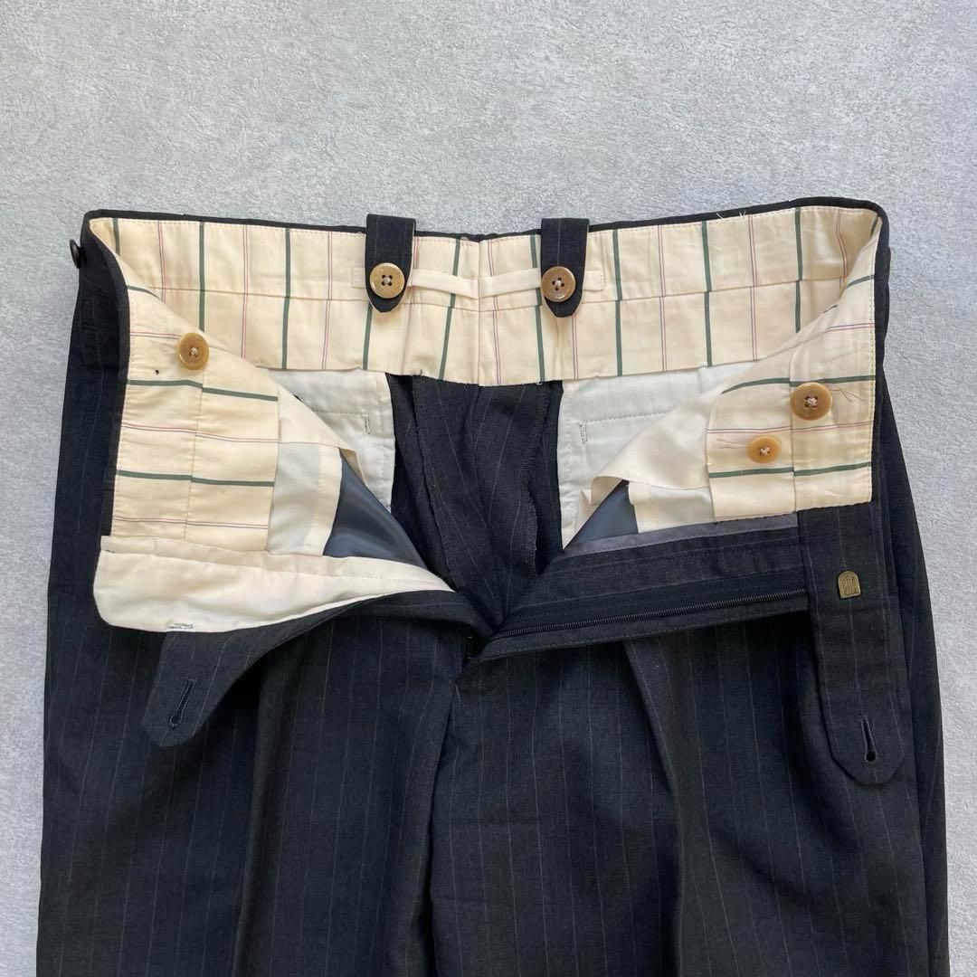 90s ヴィンテージ セットアップ ダブルスーツ グレー ストライプ 極上