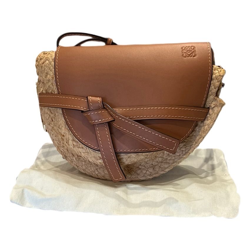 LOEWE★バッグ /ゲート/ラフィア/ブラウン お値下げしました‼️LOEWE ロエベ ゲートバッグ ミニラフィア