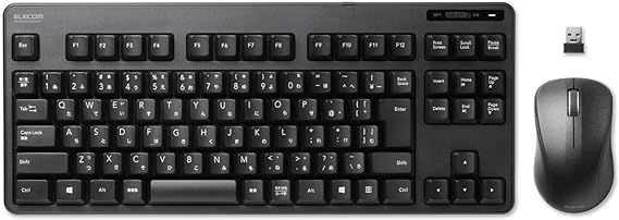 エレコム キーボード 【マウスセット】 ワイヤレス (レシーバー付属) メンブレン コンパクトキーボード ブラック TK-FDM105MBK