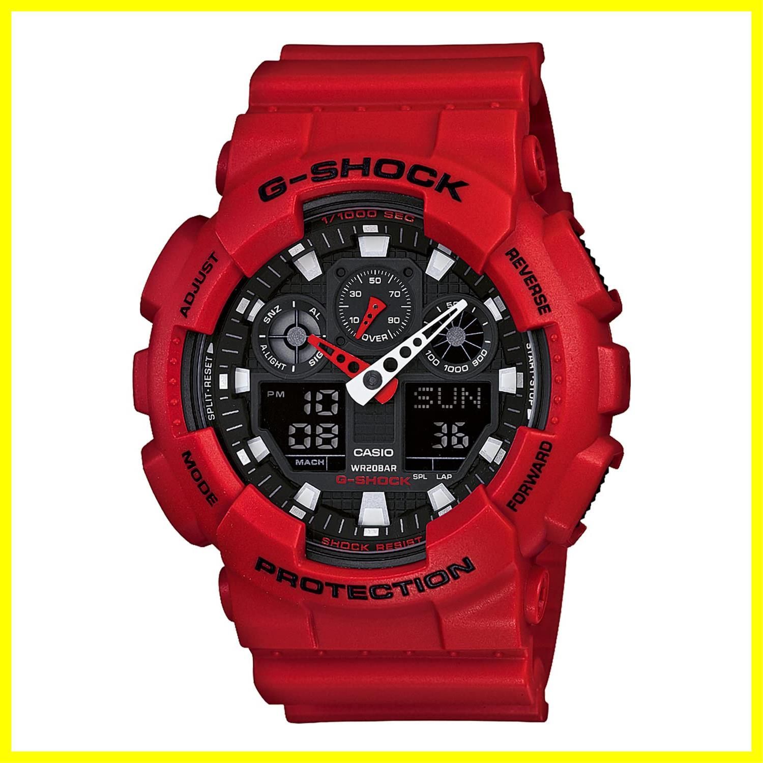 最短発送 カシオ 腕時計 ジーショック GA-100B-4AJF メンズ レッド