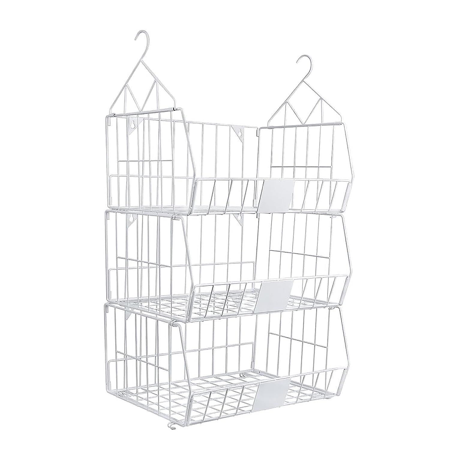 キッチン 吊り下げラック 錆びない 折り畳み式 ラック お風呂 頑丈でしっかり 吊り下げラック大容量 クローゼット収納 炭素鋼製 3個セット 吊り下げ棚 ホワイト diceevil