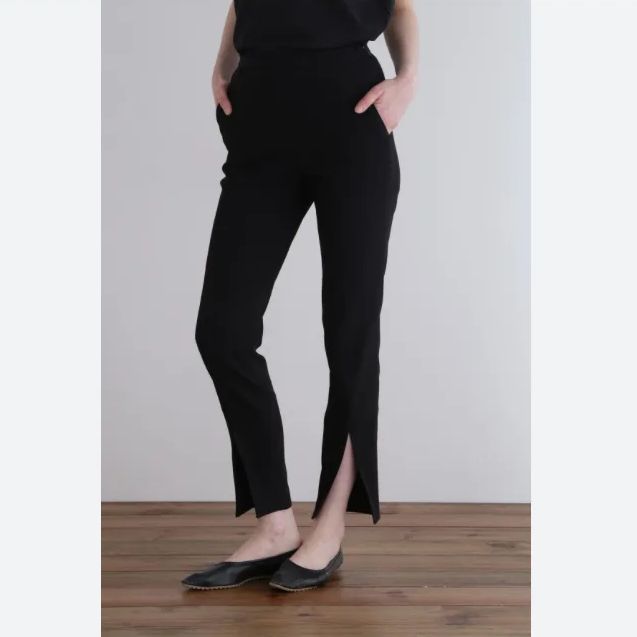 LEPHIL ルフィル 2 WAYツイル フロントスリットパンツ サイズ00 S ブラック 黒 NO 534-2930500 ボトム スキニー ストレッチ 伸縮性 シンプル 無地 レディース 夏 ゴーゴーマルイファミリー 18 No.草1125