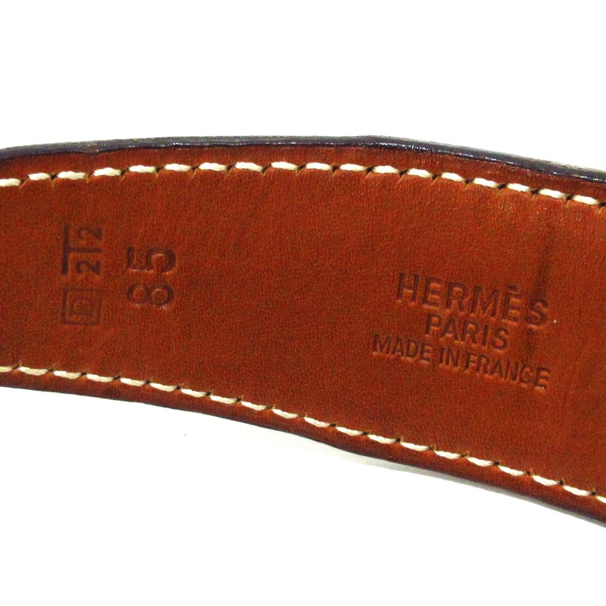 HERMES(エルメス) ベルト 85 Hベルト 黒×ゴールド リバーシブル 