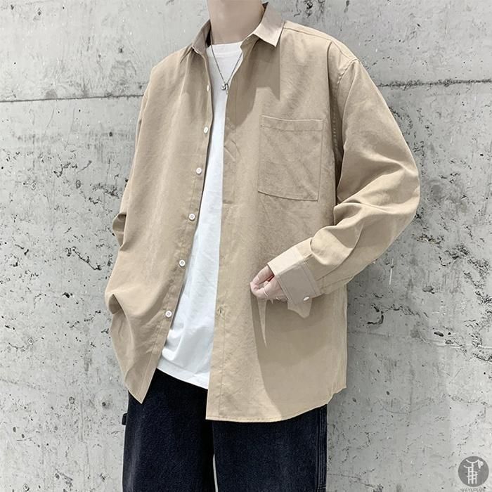 長袖シャツ ビジネス シャツ シンプル おしゃれ トップス 無地