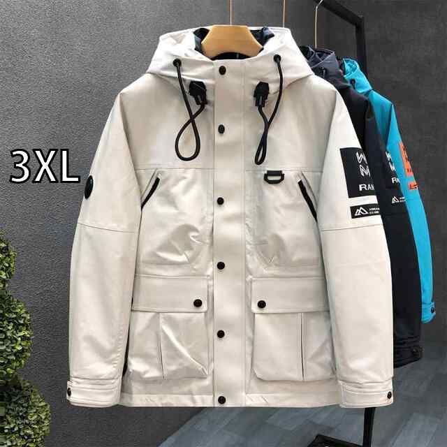 [3XL]秋冬 コーデ メンズ 服 シンプル ファッション オシャレ 大人 かっこいい 大きいサイズ ストリート 紳士服 ヘビー ジャケット アウター ダウン フード付き 暖かい トップス