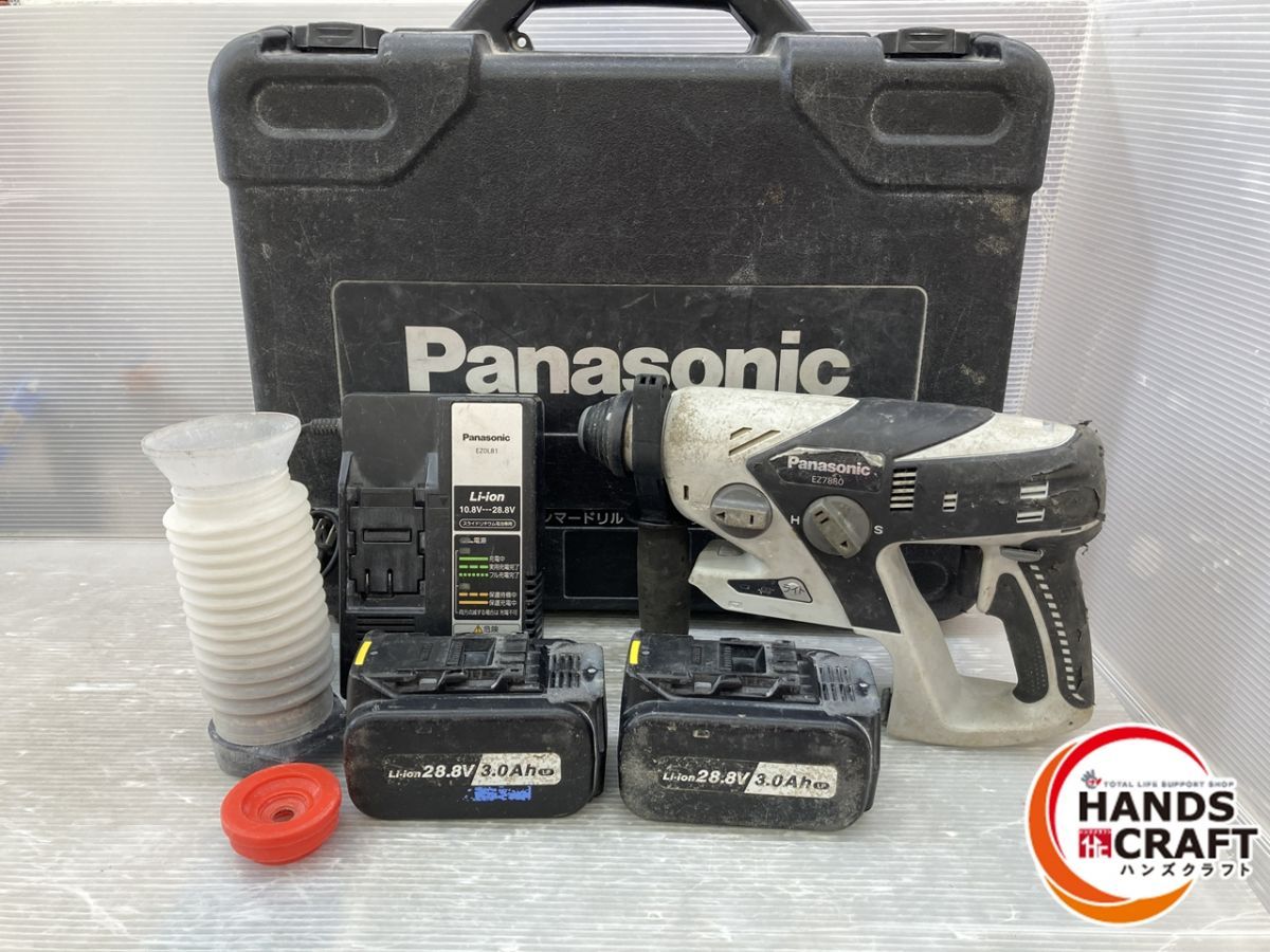 品 Panasonic EZ7880 ハンマドリル 充電器 バッテリ×2 ケース付き 店頭掲示