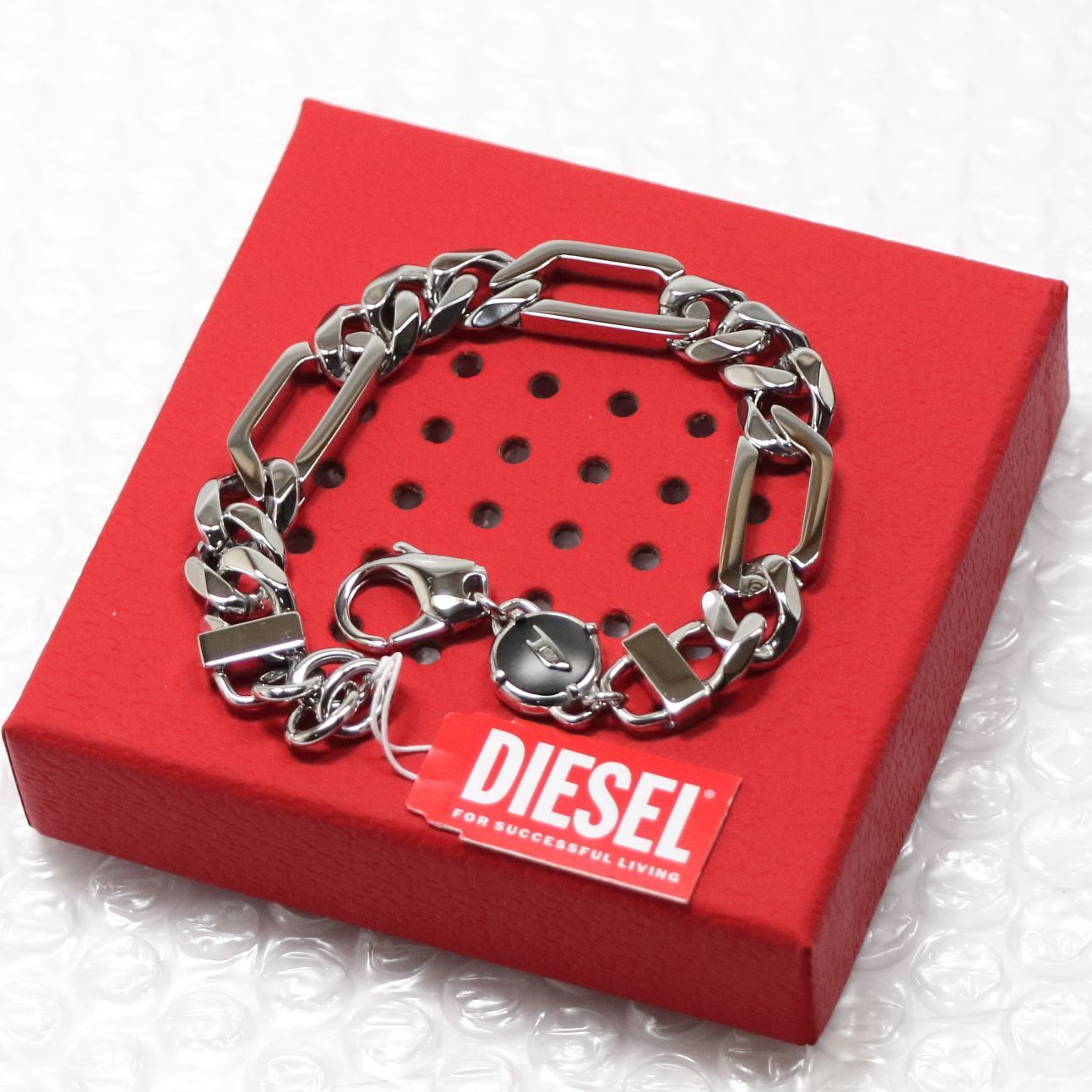 DIESEL(ディーゼル)メンズ ステンレススチール チェーンブレスレット 