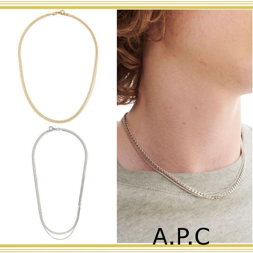 A.P.C. アーぺーセー ゴールド Minimal 2連 チェーン ネックレス