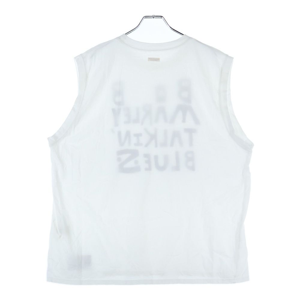 KAPITAL キャピタル 25SS Jersey Sleeveless Big Tee Marley Talkin Blues フロントロゴプリント ノースリーブシャツ タンクトップ ホワイト