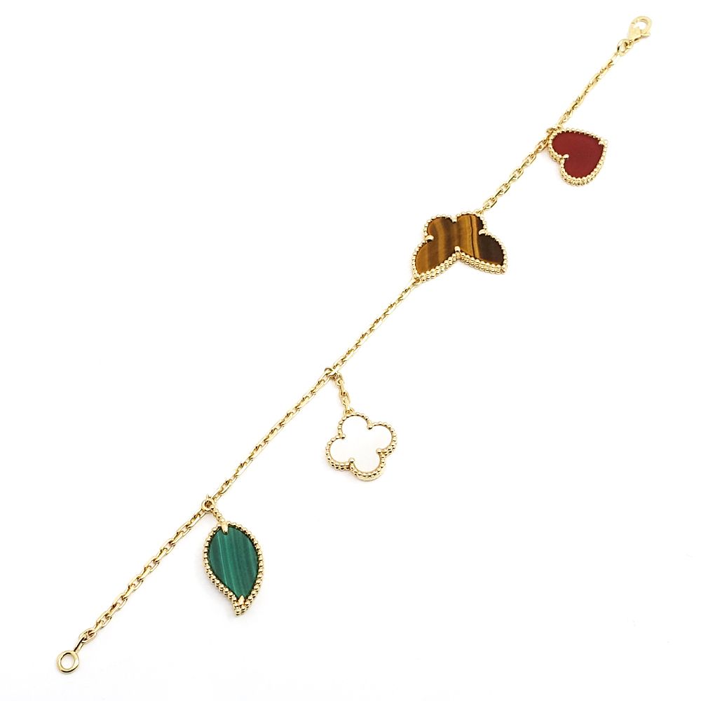 ラッキー アルハンブラ ブレスレット、4モチーフ 18K イエロー