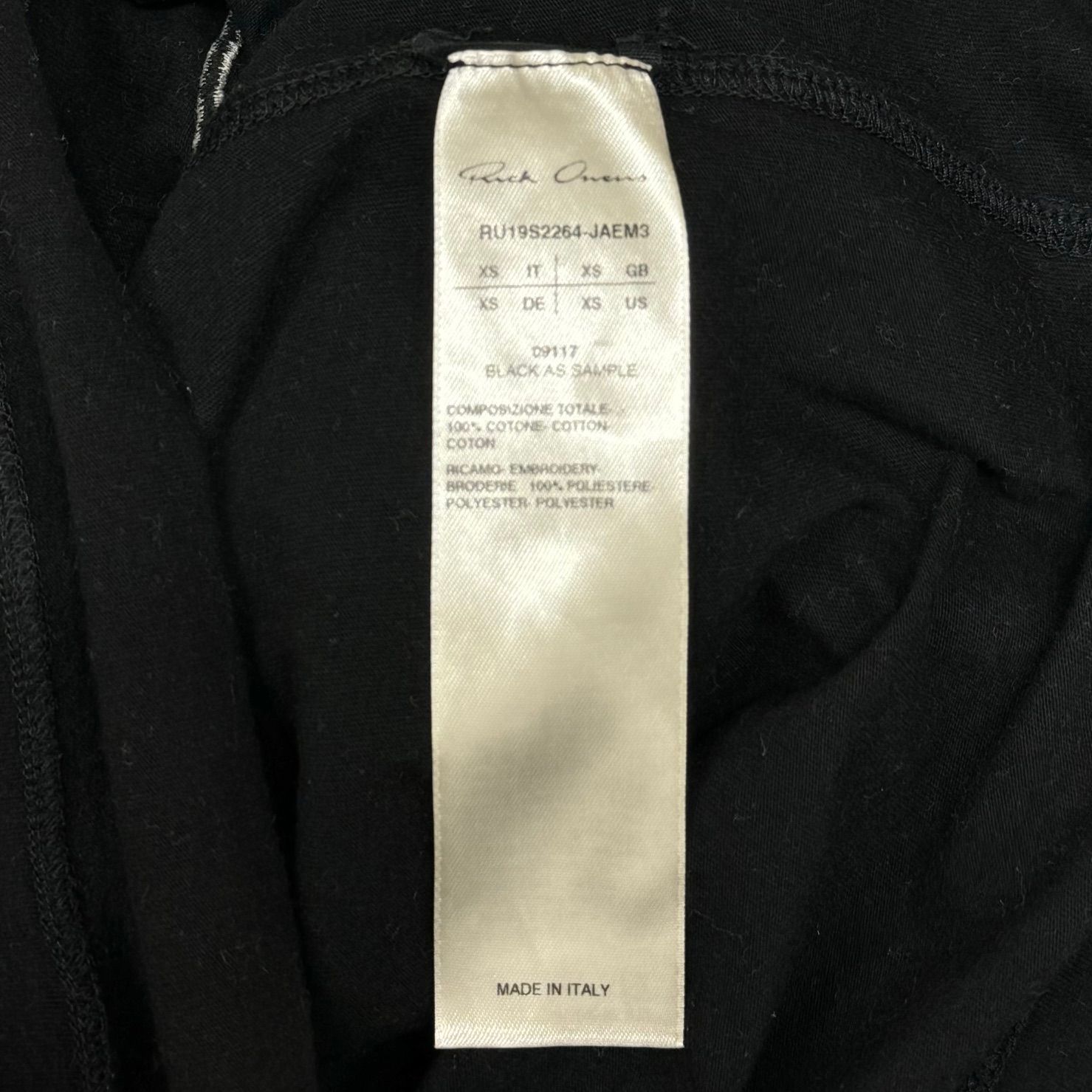 新品 Rick Owens エンブロイダリーレベルTシャツ 刺繍入り サイズM RICK OWENS LEVEL エンブロイダリーTシャツ リックオウエンス