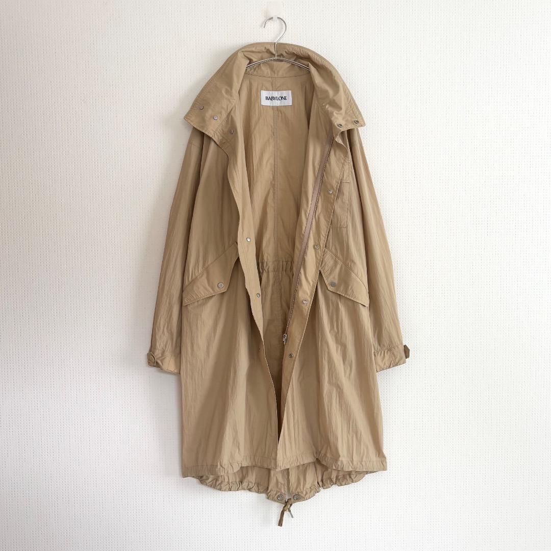 2025年モデル BABYLONE バビロン ロングモッズコート ベージュ 軽量コート ライトアウター F ミリタリー 定価2.8万 近年