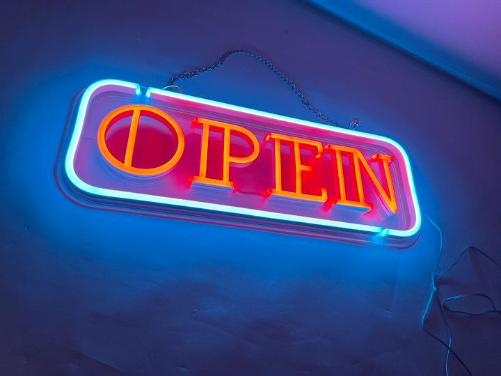 緊急値下げ・お買い得】LEDネオンサイン 看板プレート「OPEN