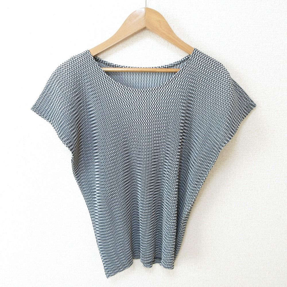 イッセイミヤケ PLEATS PLEASE 半袖チェックシャツ サイズ3 【公式通販】