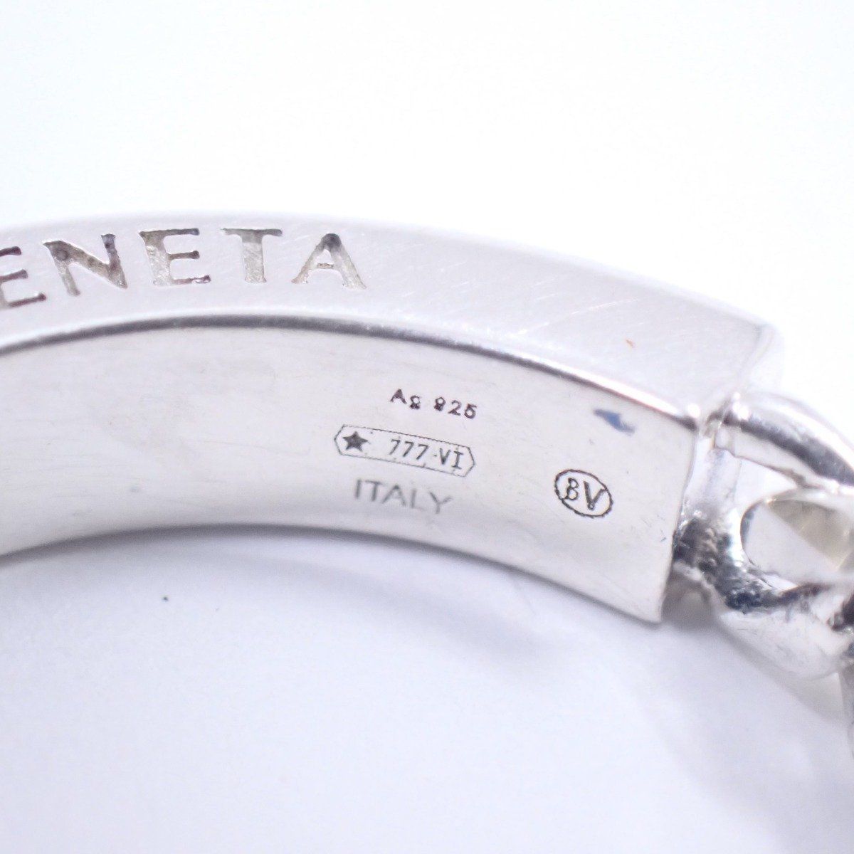 BOTTEGA VENETA　ボッテガヴェネタ　指輪　リング　18K シルバー BOTTEGA VENETA ボッテガヴェネタ プレート チェーン リング