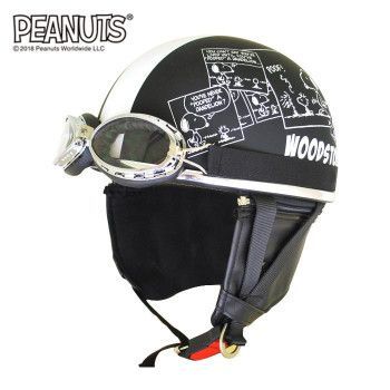 アークス axs SNV-01 SNOOPY スヌーピー ヴィンテージヘルメット コミック マットブラック ゴーグル付