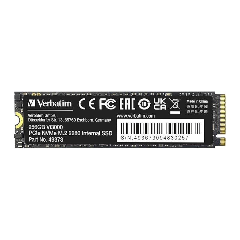 Verbatim バーベイタム NVMe PCIe Gen3.0x4 PCIe3.0 Vi3000シリーズ 256GB 最大読込 3100MB|s 代理店IO Dataサポート 49373-J 0