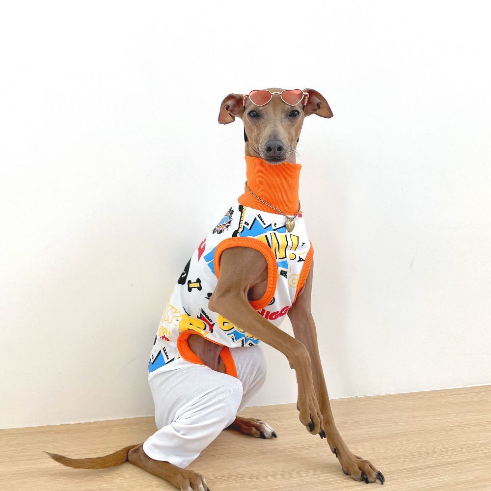 イタグレ 服 犬服 S M L XL コミックロンパース つなぎ