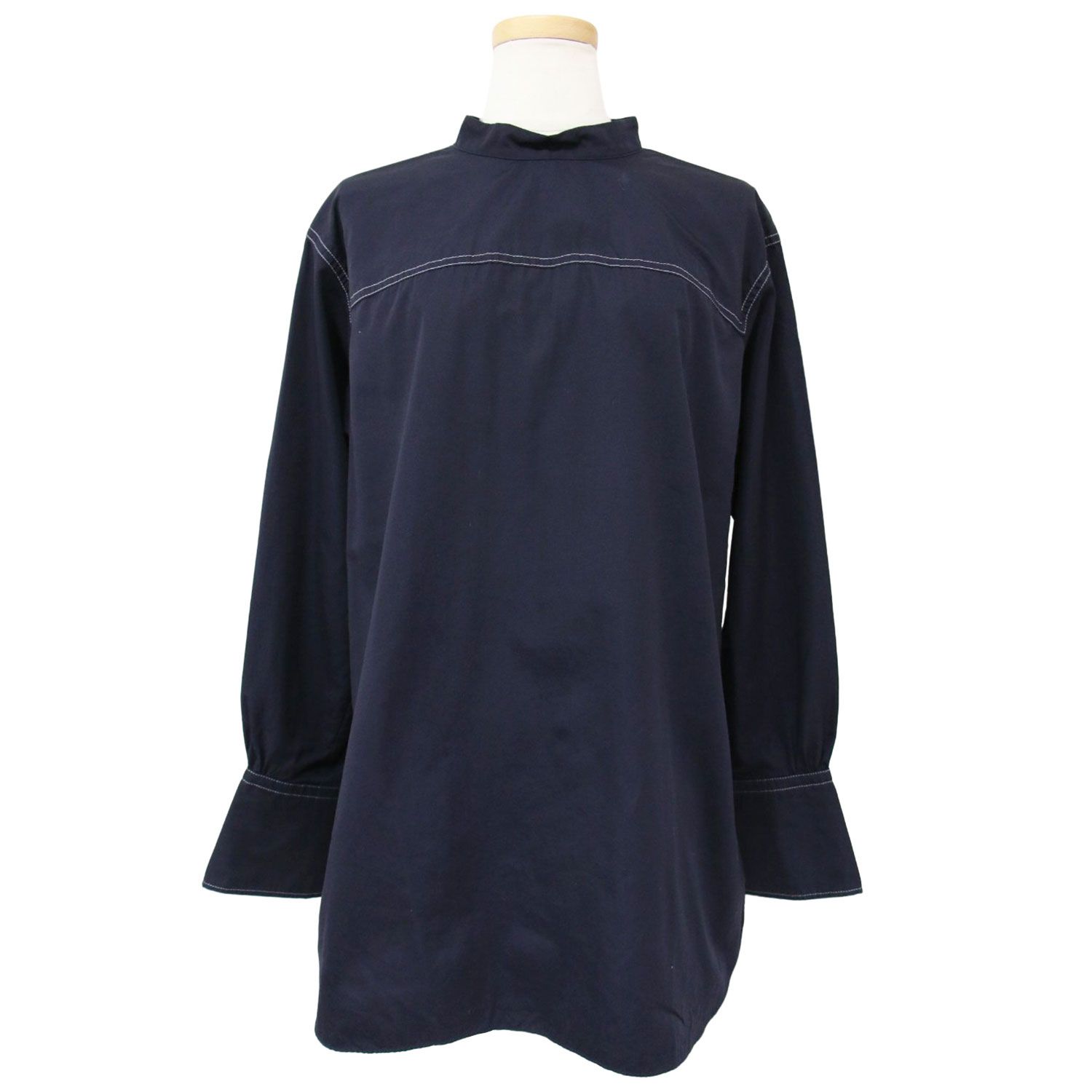 MACPHEE マカフィー シャツ チュニックシャツ コットン ネイビー 紺 36 