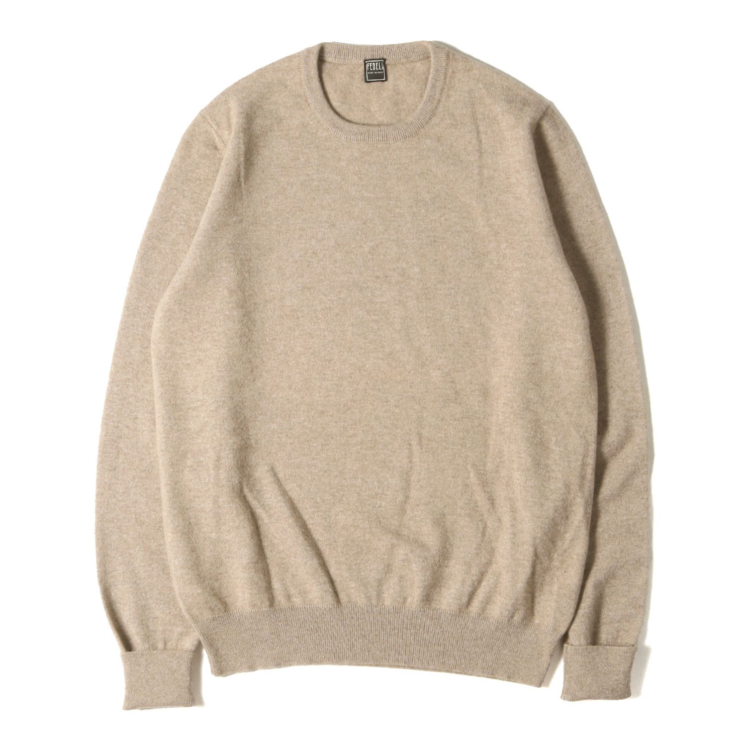 美品 FEDELI フェデーリ ニット サイズ:46 カシミヤ ウール クルー 