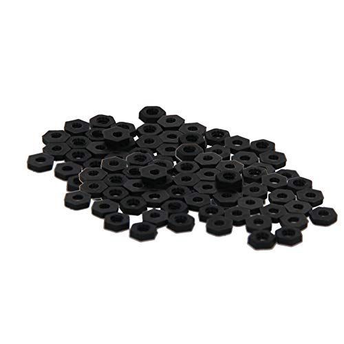 M2 150個入り MroMax プラスチック製ナット プラスチック製ネジナット プラスチック M2 150個入り ナイロン製ナット 六角ナット ナイロンムート オフブラック メスねじ プラスチックナット 六角