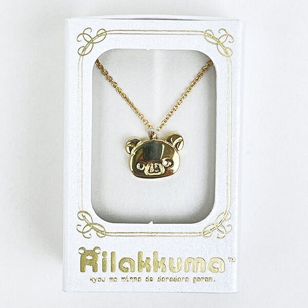 リラックマ チャームペンダント フェイス(正面) ゴールド ネックレス アクセサリー