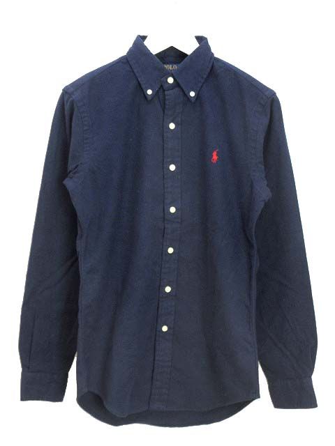 ポロ ラルフローレン POLO RALPH LAUREN ボタンダウンシャツ 長袖 ワンポイント XS ネイビー トップス