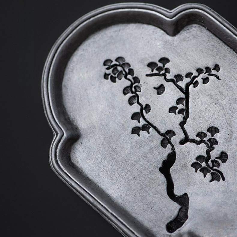 中国古美術 中国宜興 紫砂壺 六方壺 梅蘭竹菊刻紋 底款:徐漢棠 原鉱紫