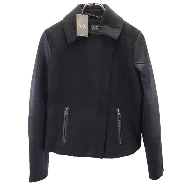 ARMANI EXCHANGE - 未使用 アルマーニエクスチェンジ 長袖 ダブルライダースジャケット M ブラック系 ARMANI EXCHANGE レディース 未使用 アルマーニエクスチェンジ 長袖 ダブルライダースジャケット M