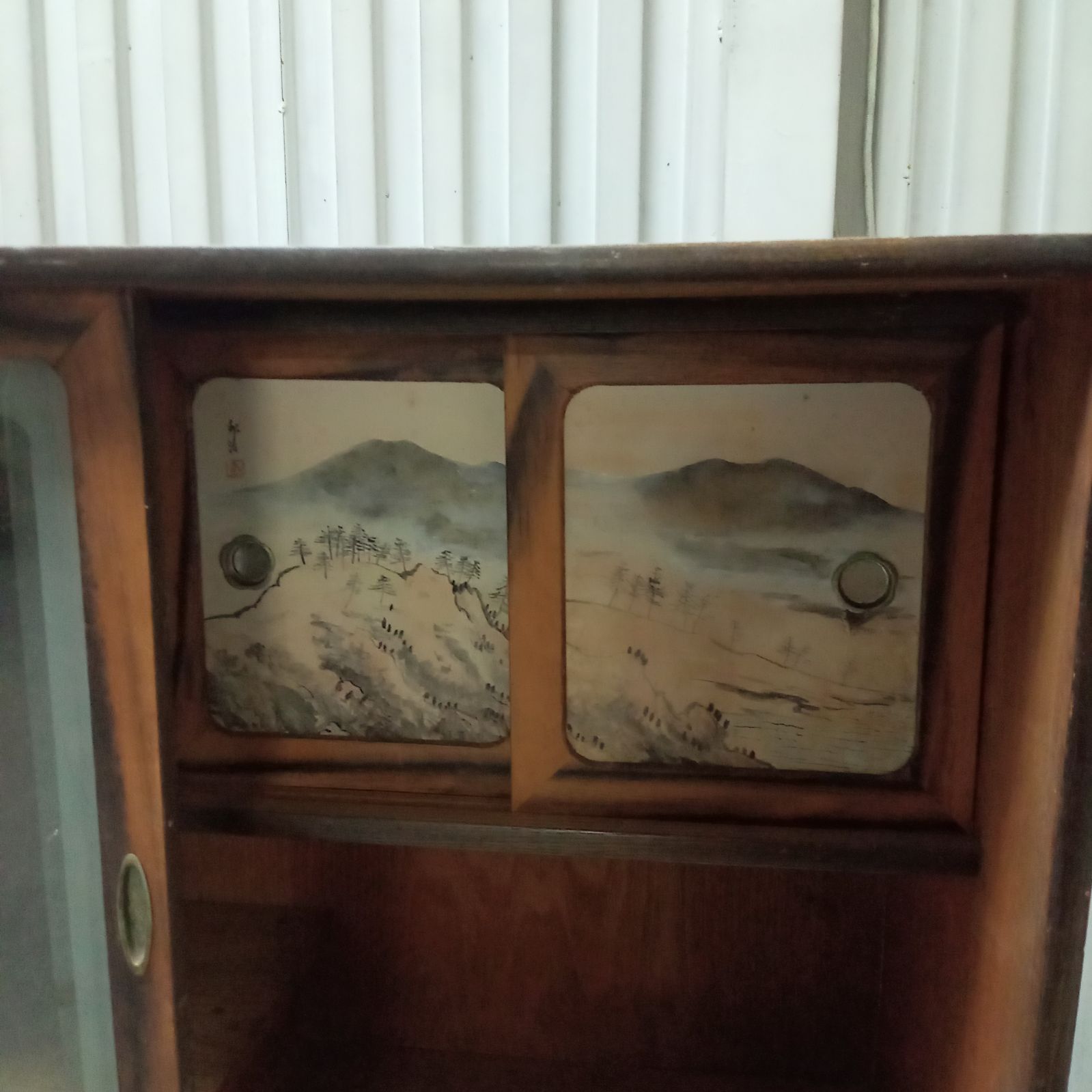 茶棚 茶箪笥！アンティーク レトロ 和風 ⭐︎【送料込】★安心の頼める便発送‼️ ◯ 箪笥 茶箪笥 ガラス戸 食器棚 飾り棚 昭和レトロ アンティーク