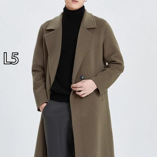 L5 メンズ ファッション 服 用 オシャレ シンプル 大人 かっこいい 大きいサイズ ストリート 紳士服 英国 アメリカン 両面 コート ダブルブレスト ウール ミドル丈 ウインドブレーカー