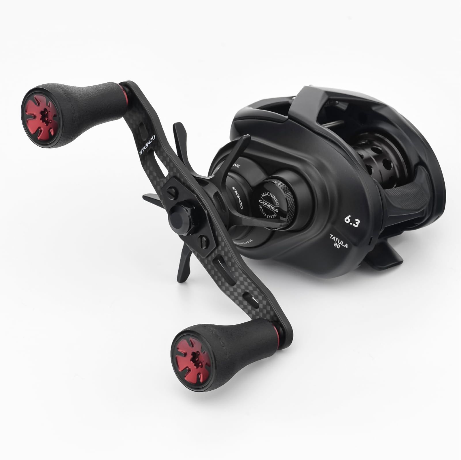 ゴメクサス FH95 リールハンドル ダイワ (Daiwa) シマノ (Shimano) ベイトリール対応 カーボン製ダブルハンドル アンタレス 両軸リール ハンドル交換 95mm TPEハンドルノブ付き ベイトフィネス ロックフィッシュ バス 釣り