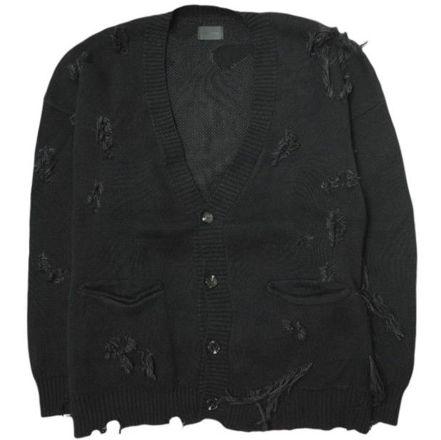 ダンケシェーンダメージ加工 オーバーサイズブラックカーディガン ダンケシェーンダメージ加工 オーバーサイズブラックカーディガン