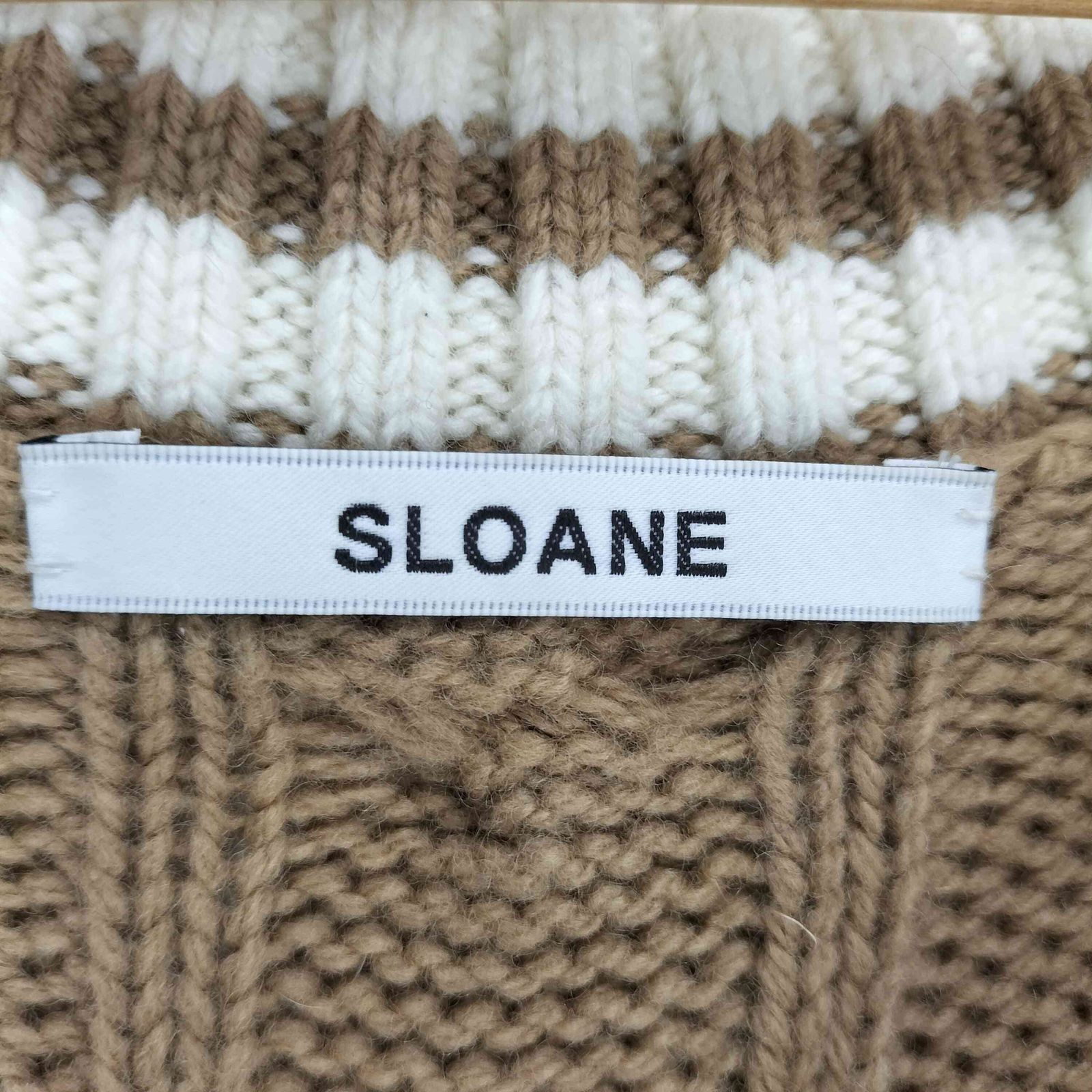 スローン SLOANE 23AW 5Gケーブル ライン Vネックカーディガン