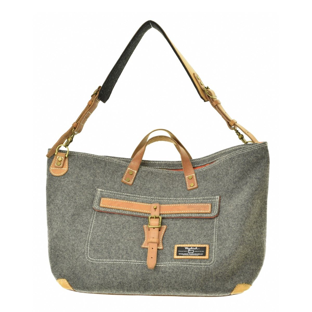 MASTER-PIECE×WOOLRICH】01631 レザー フェルトウール 2WAYトート 