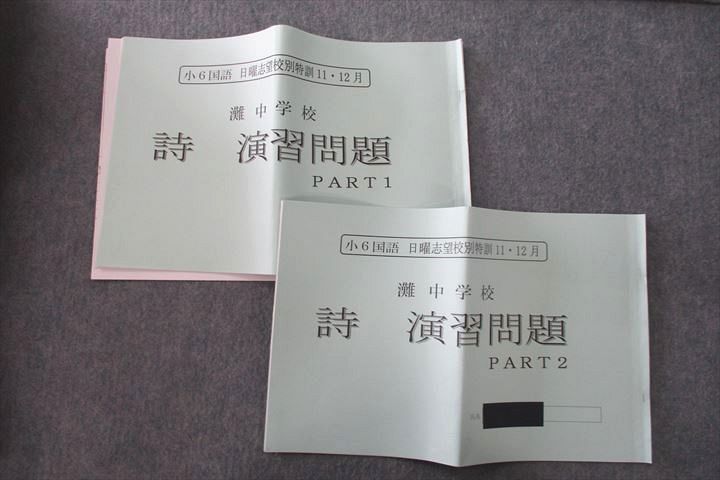 UT25-048 浜学園 小6 国語 日曜志望校別特訓11・12月 灘中学校