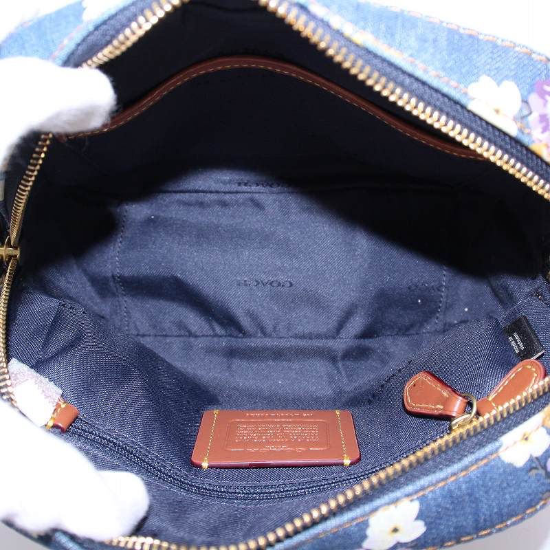 コーチ COACH ショルダーバッグ カメラバッグ チェーン デニム ロゴ