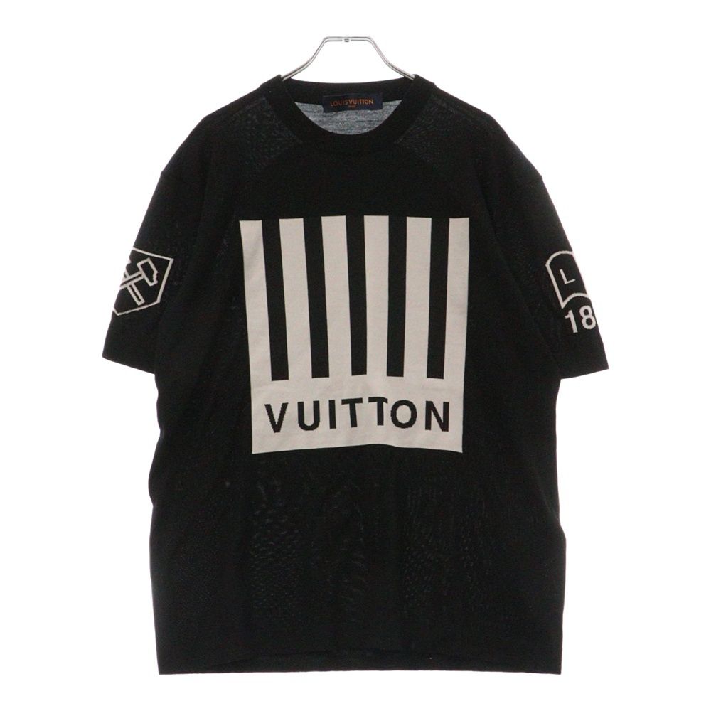 LOUIS VUITTON (ルイヴィトン) 19AW Barcode and Earth Knit Tee Shirt バーコード&アースニット  半袖 カットソー Tシャツ ブラック RM192M NOY HHN02W - メルカリ