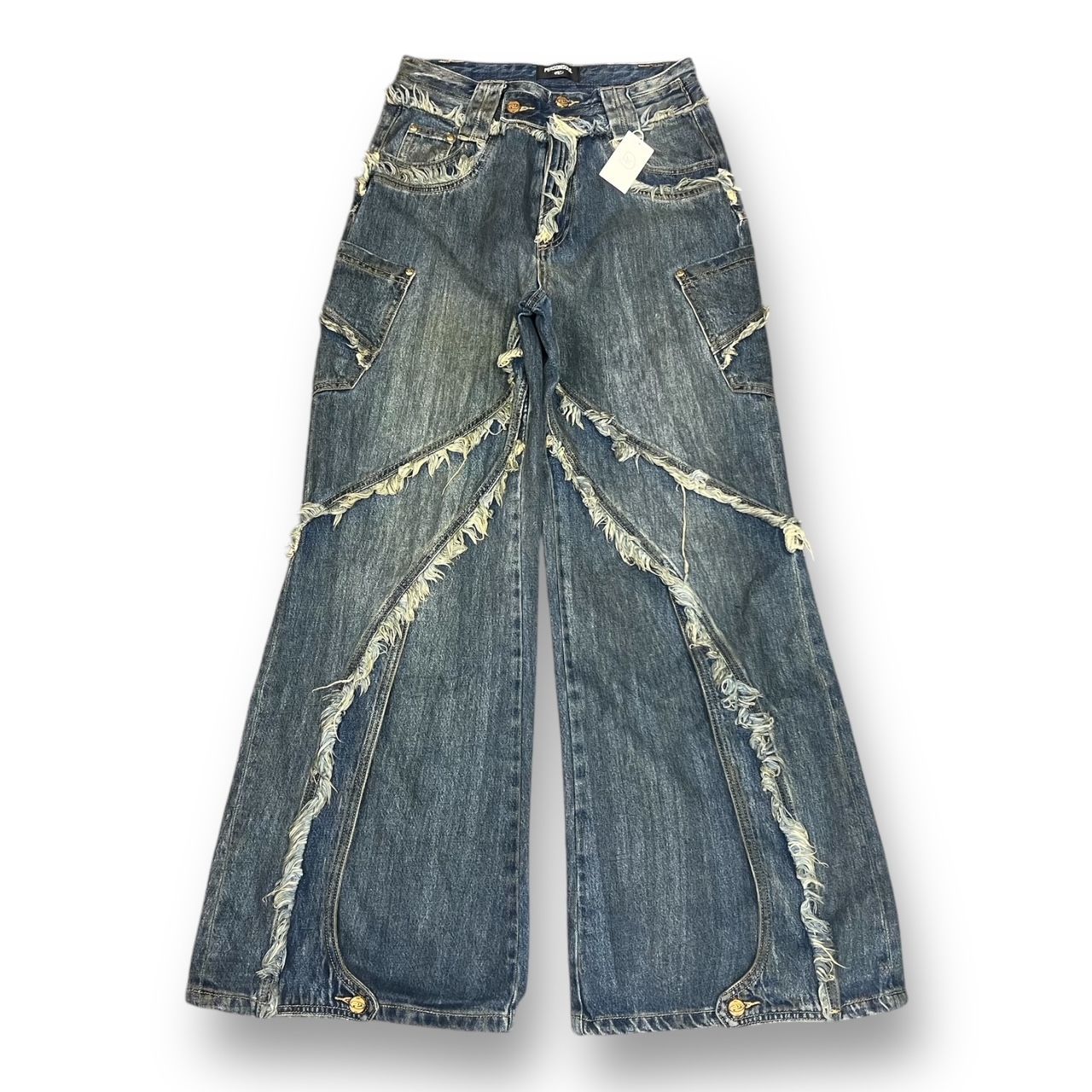 パーソンソウル TIE-DYE RAW-EDGE BAGGY JEANS Personsoul Tie-Dye Raw-Edge Baggy Jeans - personsoul