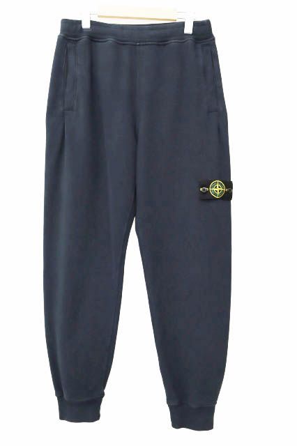 ストーンアイランド STONE ISLAND ロゴ ワッペン ブラッシュド スウェット パンツ 811560920 S 紺 ネイビー ブランド古着ベクトル AA 250507